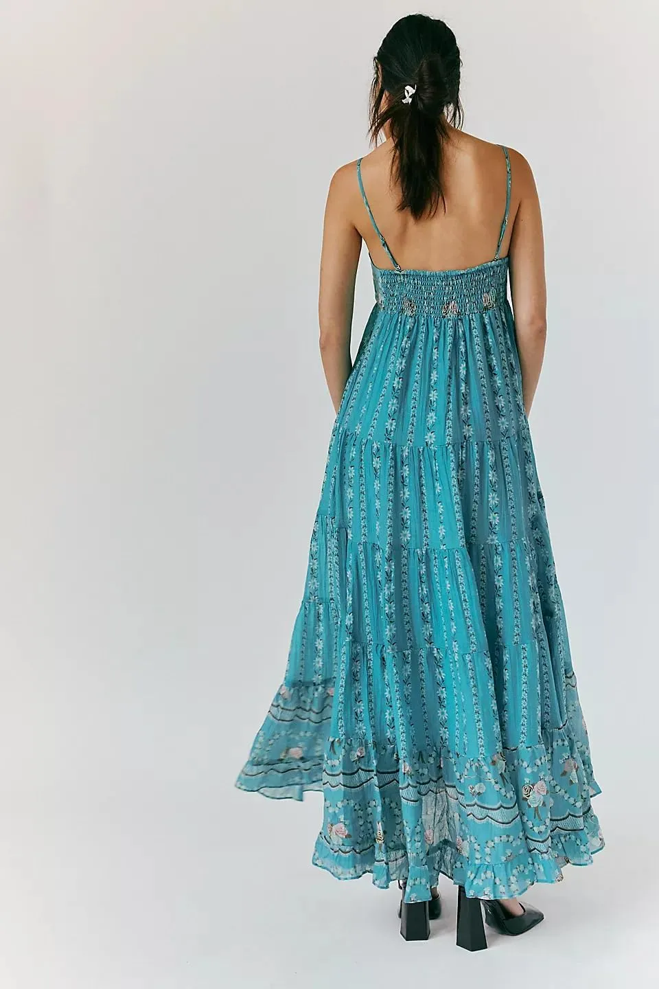 Women Boho Floral Maxi Dress Y2k Sleeveless Long Dress Print Spaghetti Strap A Line Dress Vacation Beach Sundress