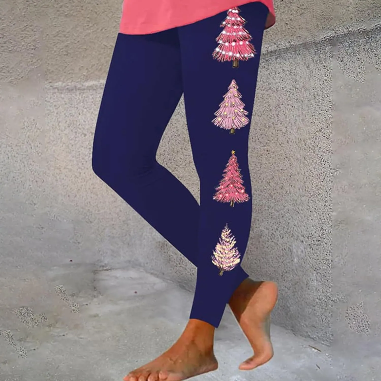 Women Christmas Leggings Funny Xmas Graphic Yoga Sweatpants Winter Warm Tights Tousers High Waist Jogger Lounge Pants