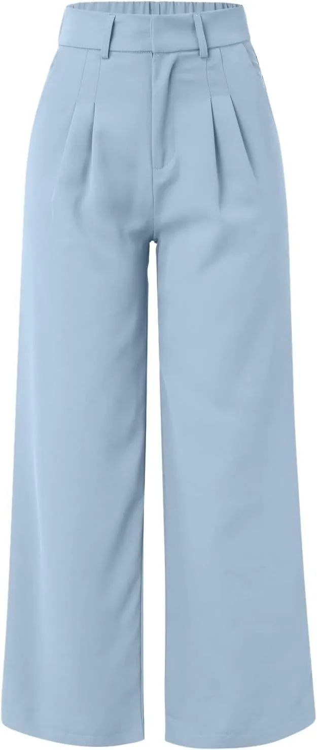 Women Cotton Linen Summer Palazzo Pant Trousers High Waist Straight Loose Fit Palazzo Pants Beach