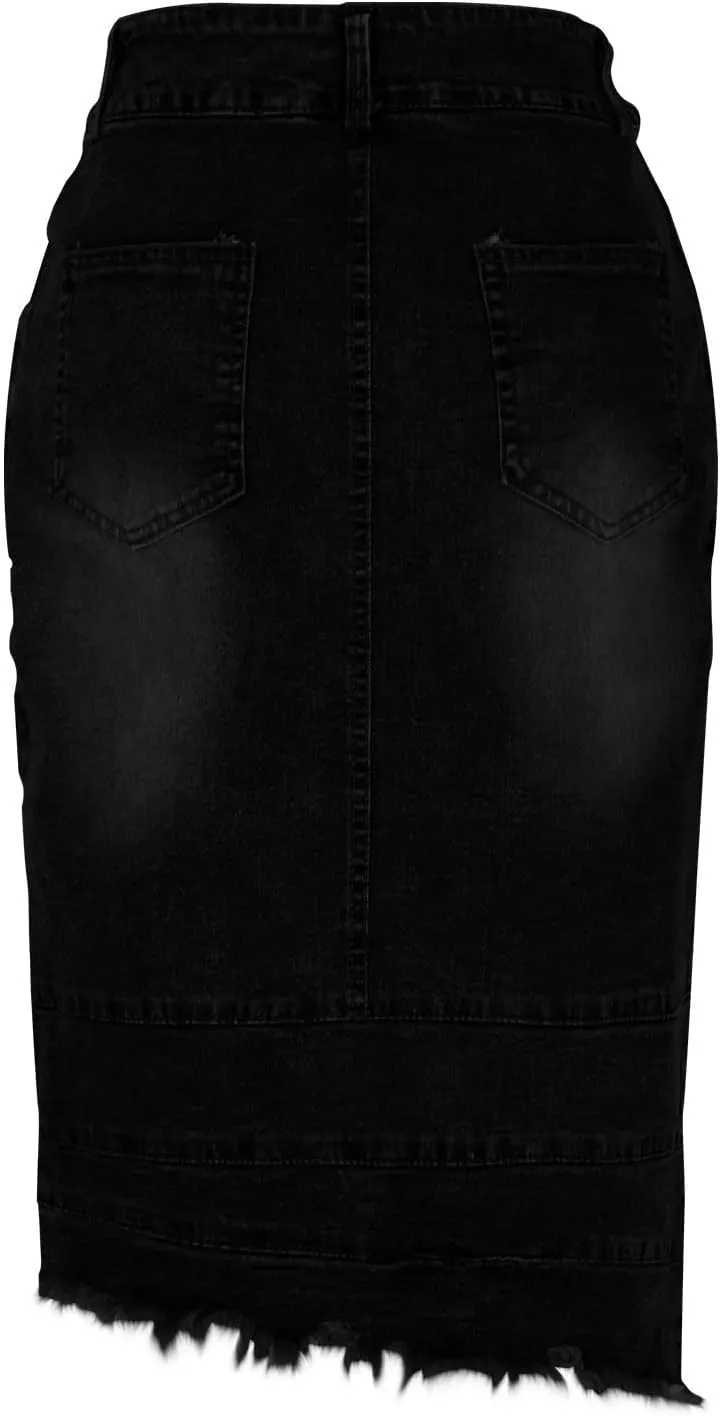 Women Denim Skirt for Women Maxi Long Midi Knee High Elegant Western High Cut Plain 2025 Regular Fit Y2K