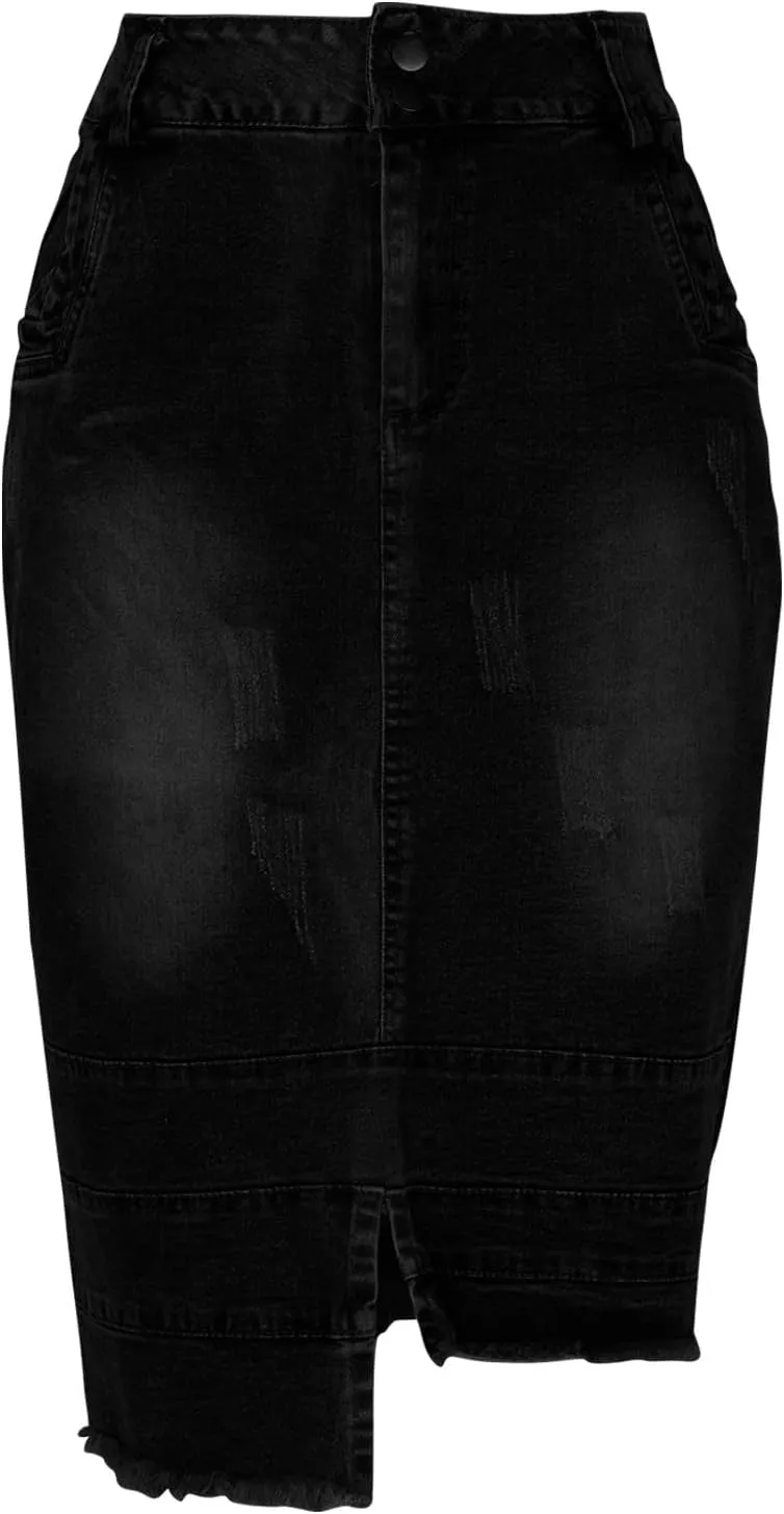 Women Denim Skirt for Women Maxi Long Midi Knee High Elegant Western High Cut Plain 2025 Regular Fit Y2K