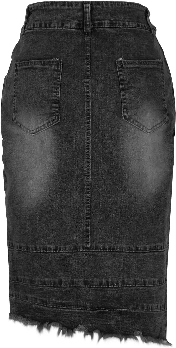 Women Denim Skirt for Women Maxi Long Midi Knee High Elegant Western High Cut Plain 2025 Regular Fit Y2K