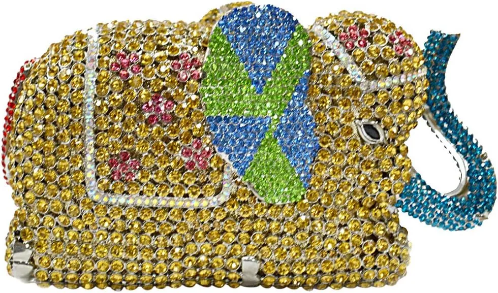 Women Evening-Bag Chain Rhinestone Luxury Clutch-Purse Wedding-Handbag Elephant