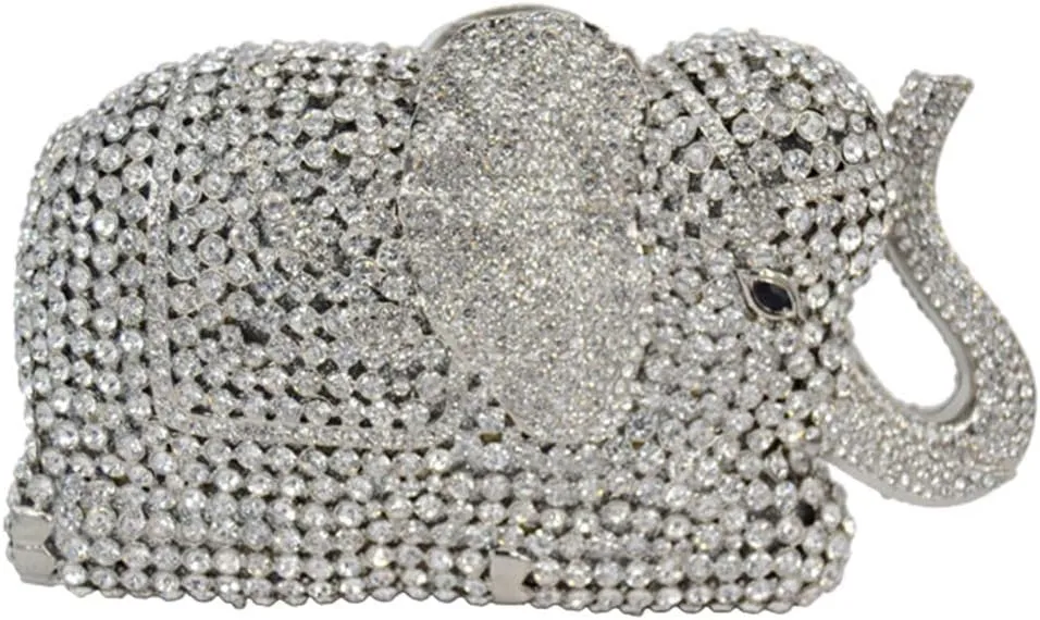 Women Evening-Bag Chain Rhinestone Luxury Clutch-Purse Wedding-Handbag Elephant