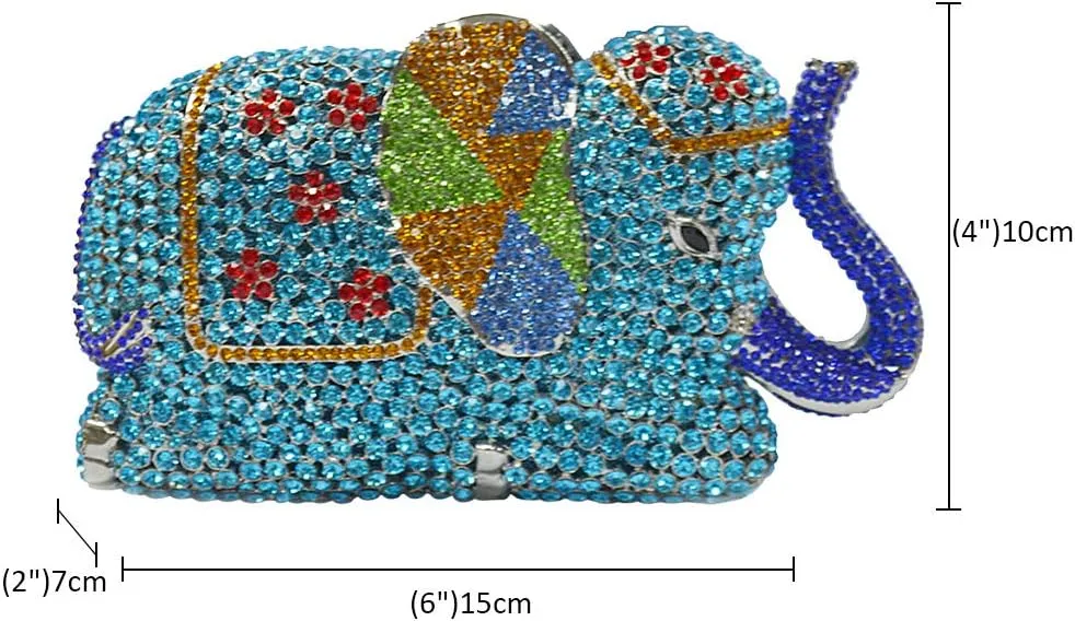 Women Evening-Bag Chain Rhinestone Luxury Clutch-Purse Wedding-Handbag Elephant