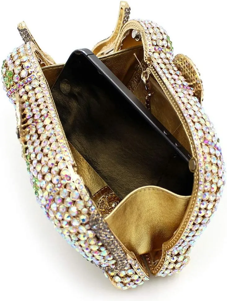 Women Evening-Bag Chain Rhinestone Luxury Clutch-Purse Wedding-Handbag Elephant