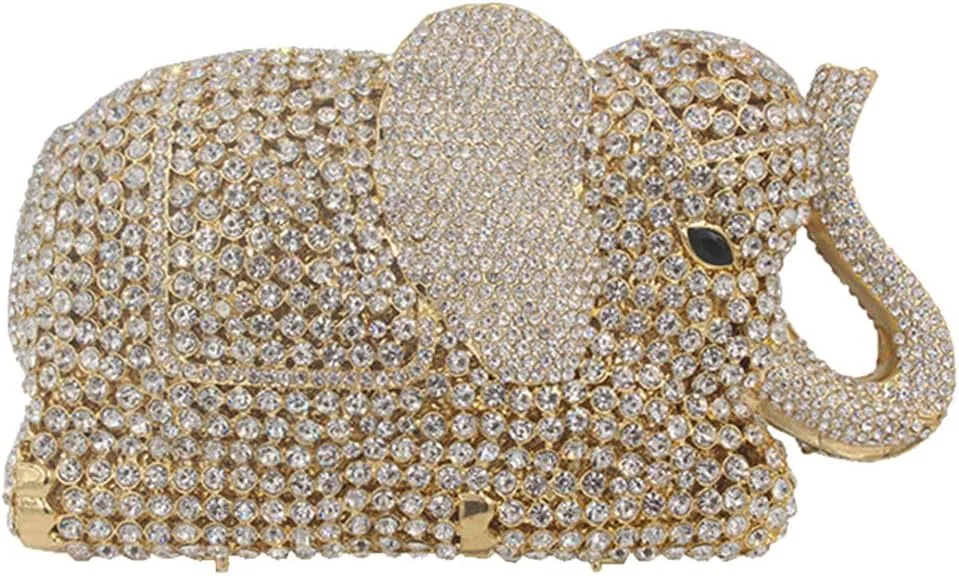 Women Evening-Bag Chain Rhinestone Luxury Clutch-Purse Wedding-Handbag Elephant