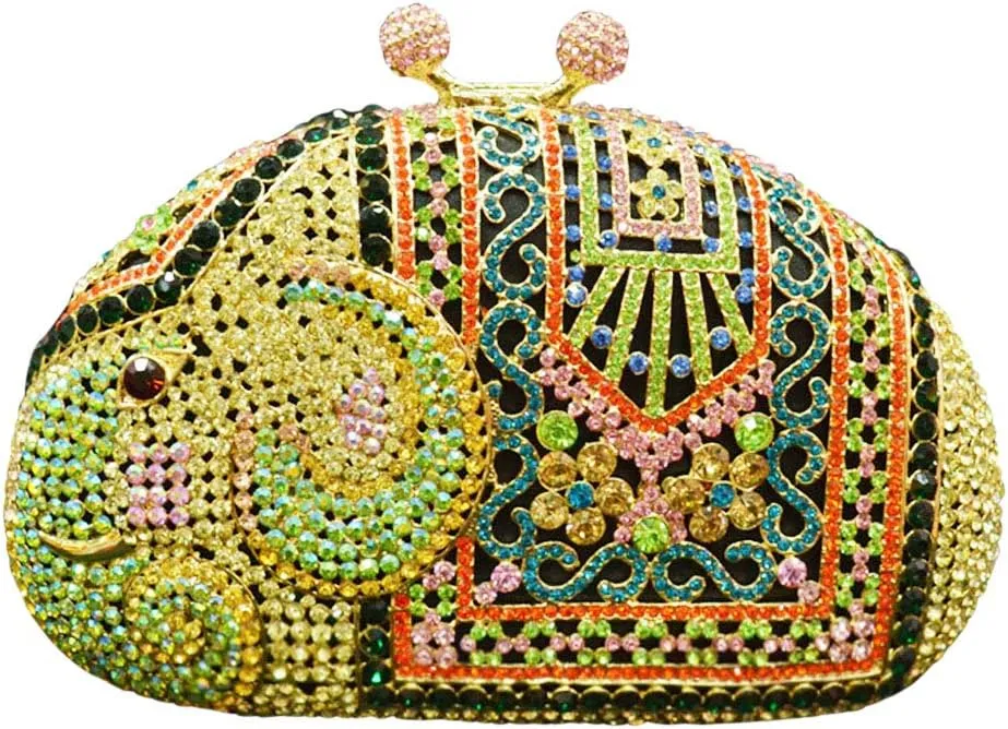 Women Evening-Bag Chain Rhinestone Wedding Clutch-Purse Luxury Handbag Elephant