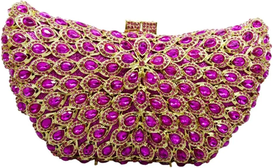 Women Evening-Bag Chain Wedding Clutch-Purse Rhinestones Luxury Handbags