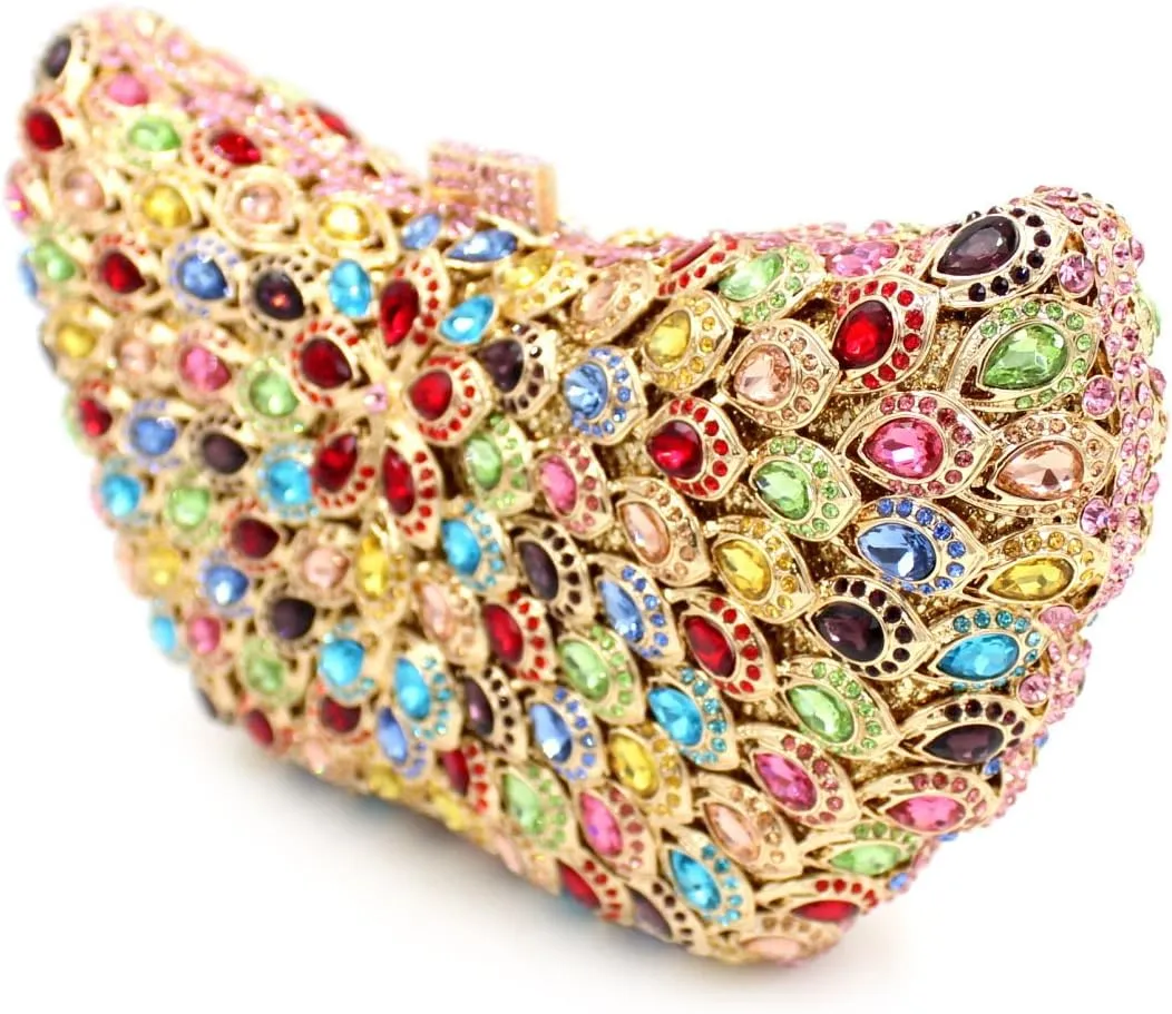 Women Evening-Bag Chain Wedding Clutch-Purse Rhinestones Luxury Handbags