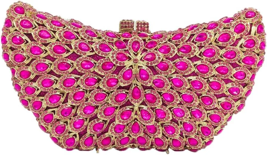 Women Evening-Bag Chain Wedding Clutch-Purse Rhinestones Luxury Handbags