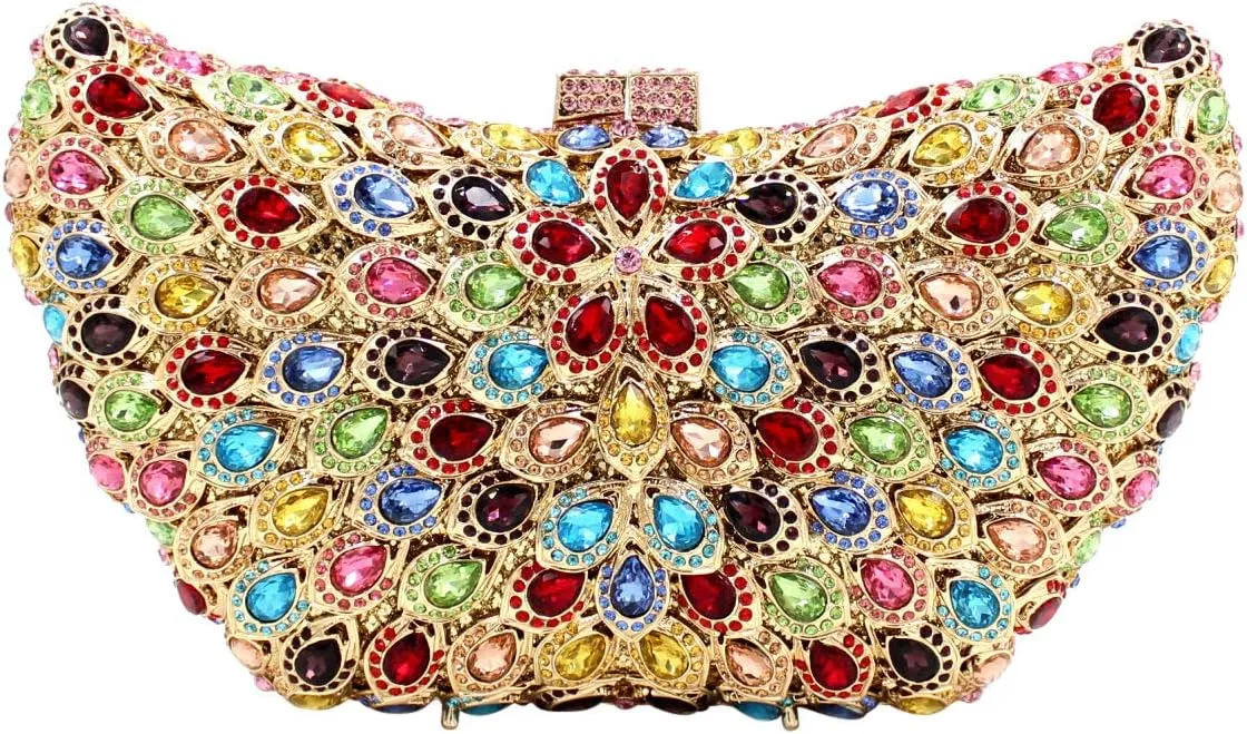 Women Evening-Bag Chain Wedding Clutch-Purse Rhinestones Luxury Handbags