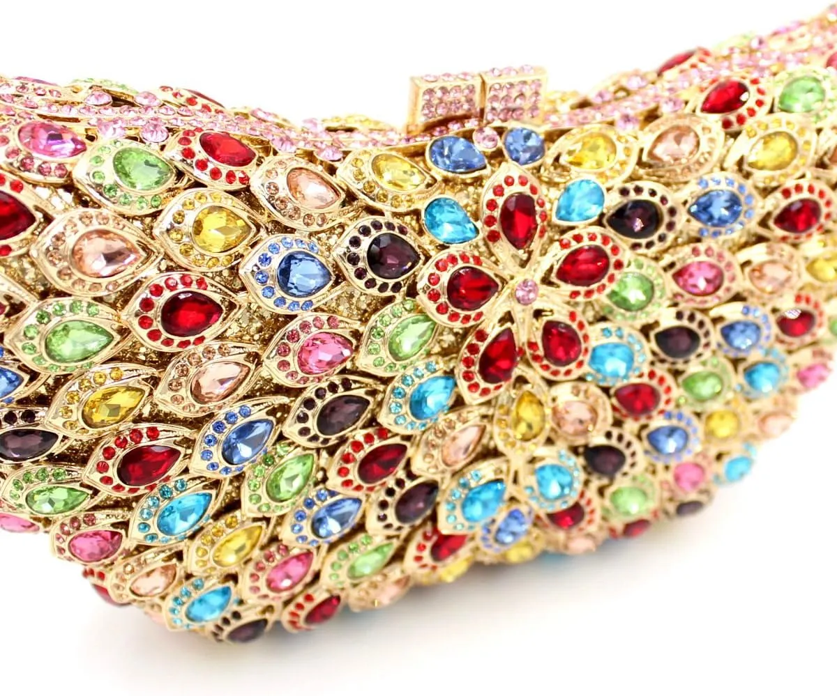 Women Evening-Bag Chain Wedding Clutch-Purse Rhinestones Luxury Handbags