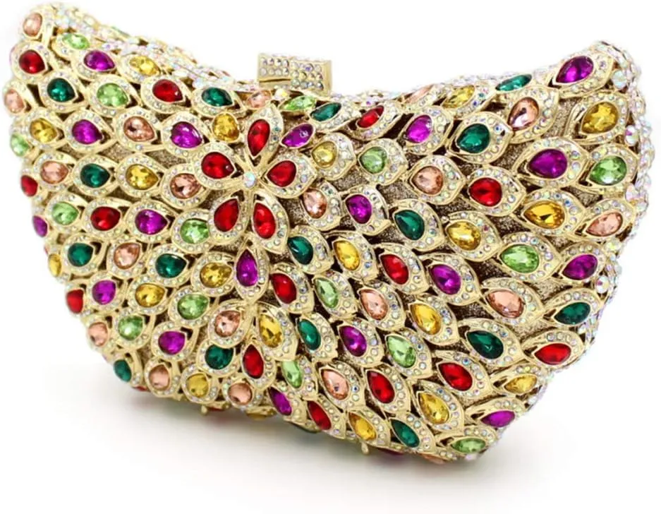 Women Evening-Bag Chain Wedding Clutch-Purse Rhinestones Luxury Handbags