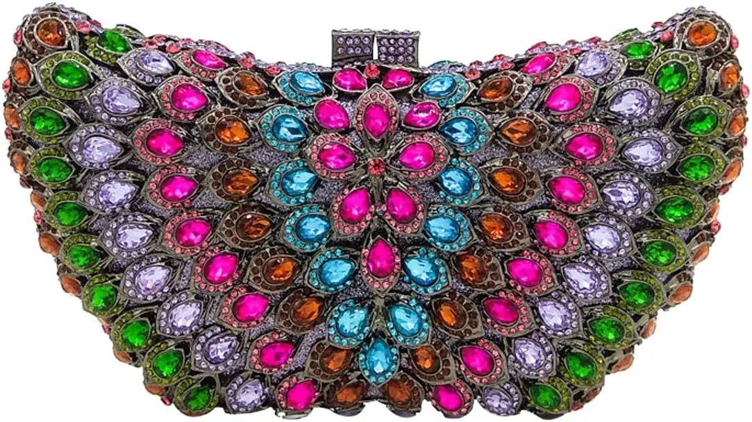 Women Evening-Bag Chain Wedding Clutch-Purse Rhinestones Luxury Handbags