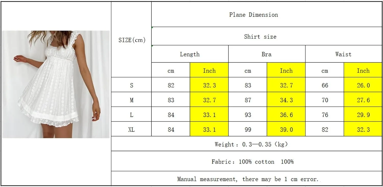 Women Floral Eyelet Embroidery Mini Dress Ruffle Cap Sleeve Flowy Babydoll Dress Square Neck Peplum Beach Sundress