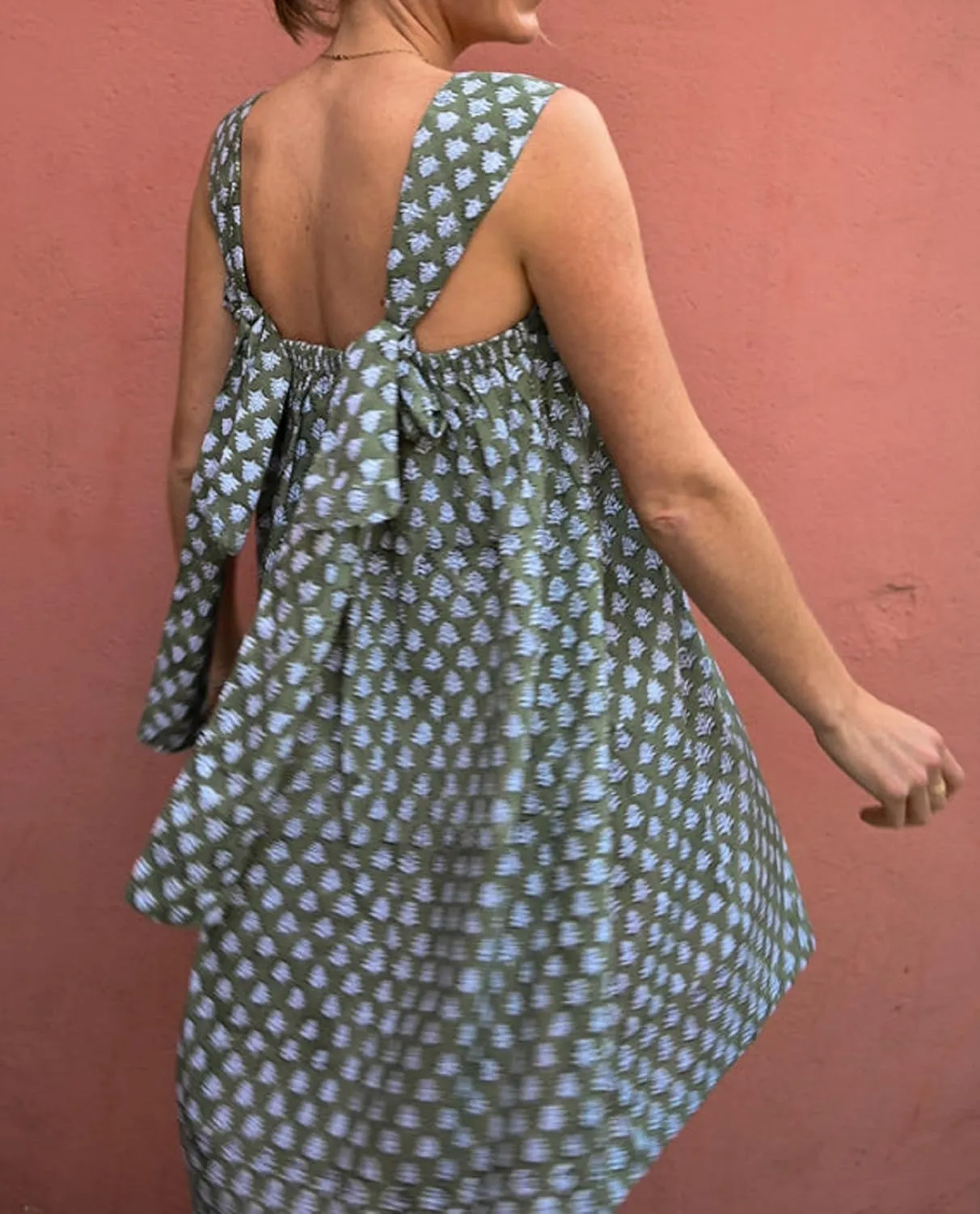 Women Floral Tie Shoulder Mini Dress Cute Square Neck Loose Fit Beach Short Dress Boho Summer Vocation Sundress