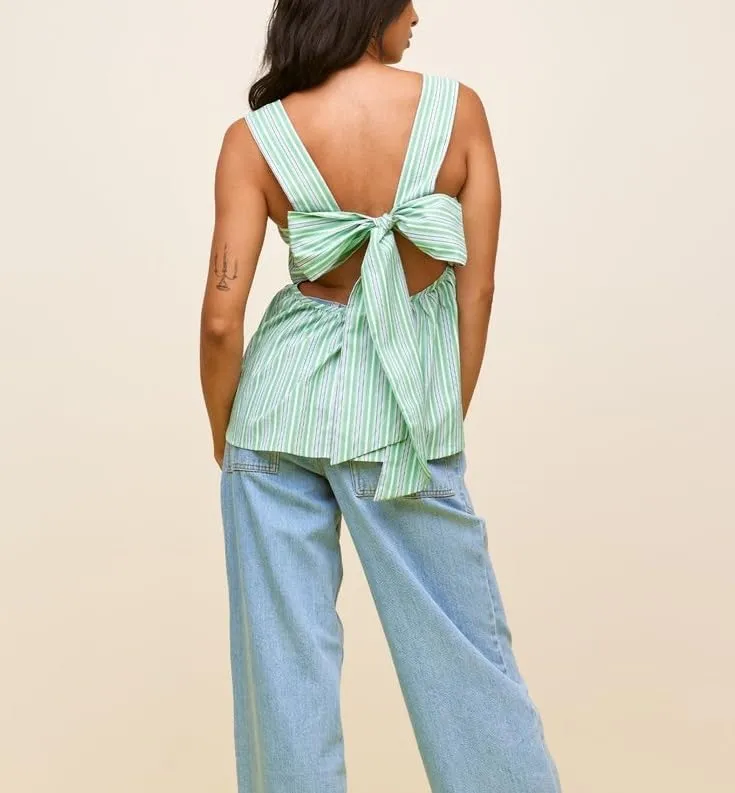 Women Gingham Tank Top Y2K Tie Back Peplum Tank Vintage Plaid Half Backless Sleeveless Babydoll Blouse Going Out Tops