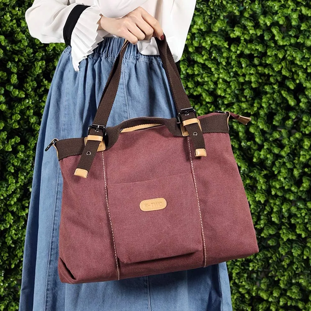 Women Hobo Handbags Canvas Casual Vintage Shoulder bag Daily Purse Tote Crossbody Shopper Bag