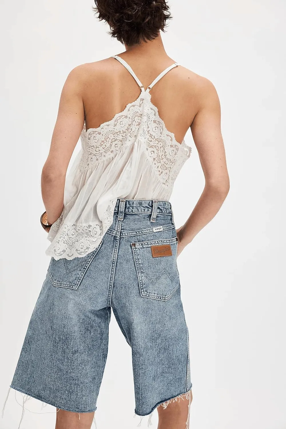 Women Lace Flowy Cami Top Spaghetti Strap V Neck Peplum Tank Top Boho Sheer Camisole Going Out