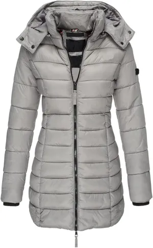 Women Long Section Parkas Winter Hooded Warm Coat Solid Color Casual Slim Fit Cotton Padded Puffer Jacket
