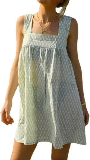 Women Ruffle Floral Babydoll Dress Tie Shoulder Boho Flowy Mini Dress Y2K Cute Bow Sleeveless Going Out Sundress
