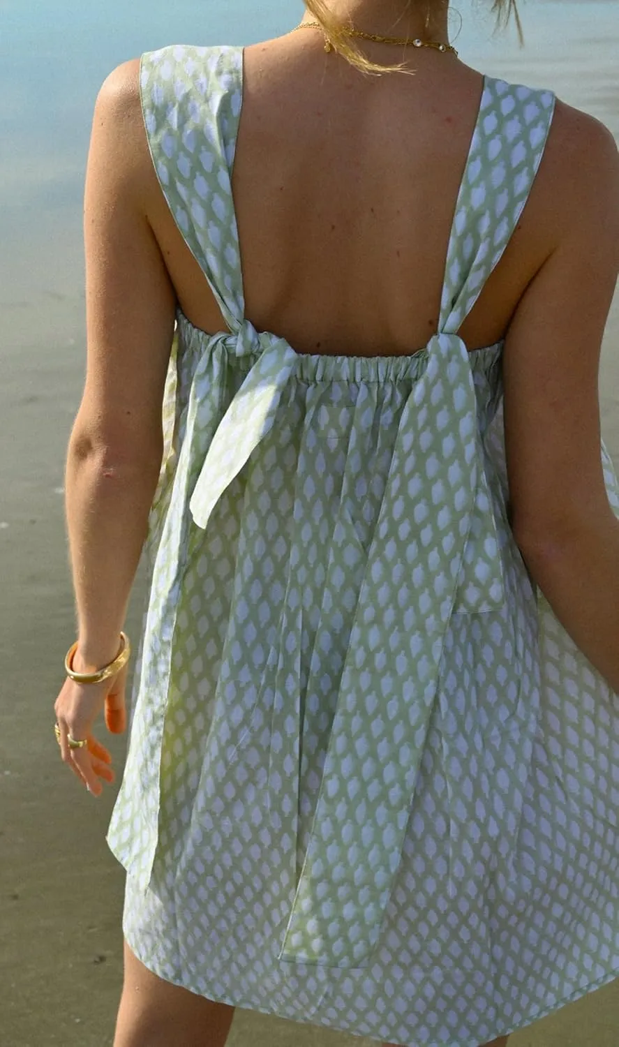 Women Ruffle Floral Babydoll Dress Tie Shoulder Boho Flowy Mini Dress Y2K Cute Bow Sleeveless Going Out Sundress