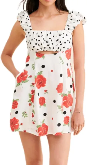 Women Ruffle Hem Floral Babydoll Dress Boho Flowy Tie Mini Dress Y2K Cute Print Short A Line Beach Sundress Streetwear