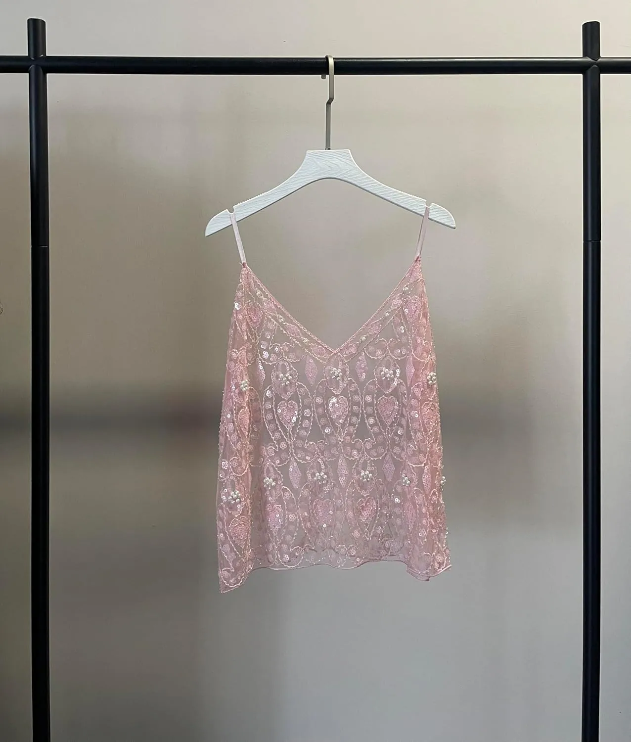Women Sequin Cami Tops V Neck Sparkle Glitter Backless Shirts Going Out Party Club Sexy Sheer Camisole