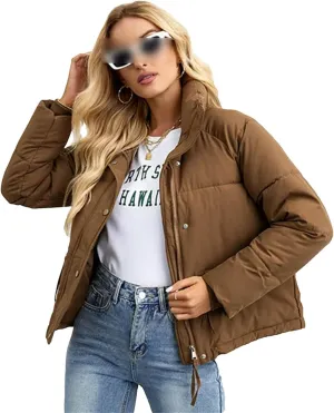 Women Short Parkas Jackets Autumn Winter Casual Pockets Thicken Outwear Casual Warm Snow Coat Cotton Padded Coats