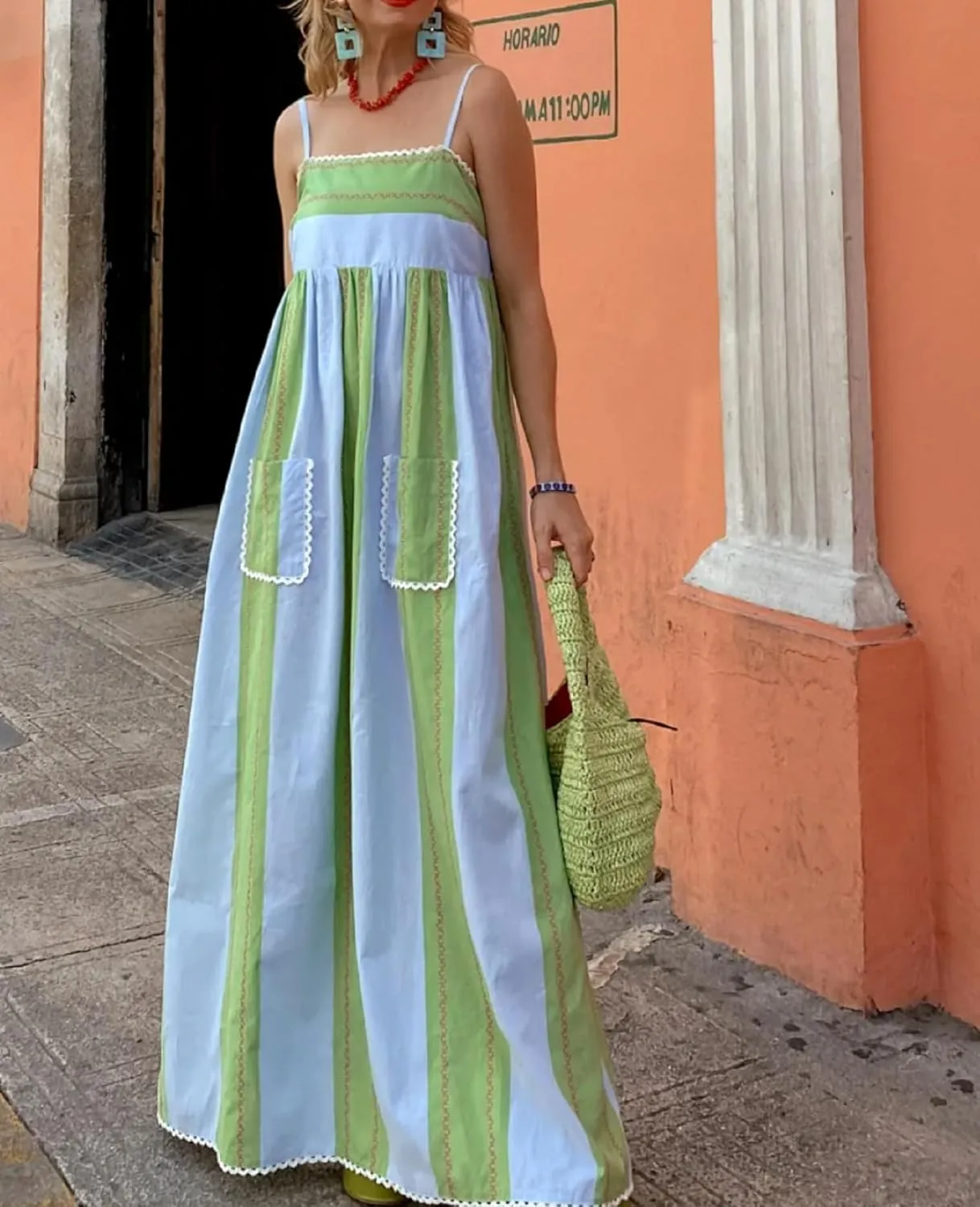 Women Summer Vocation Boho Floral Long Dress Sleeveless Flowy Tiered A Line Maxi Sundress Going Out Flower Beach Dress