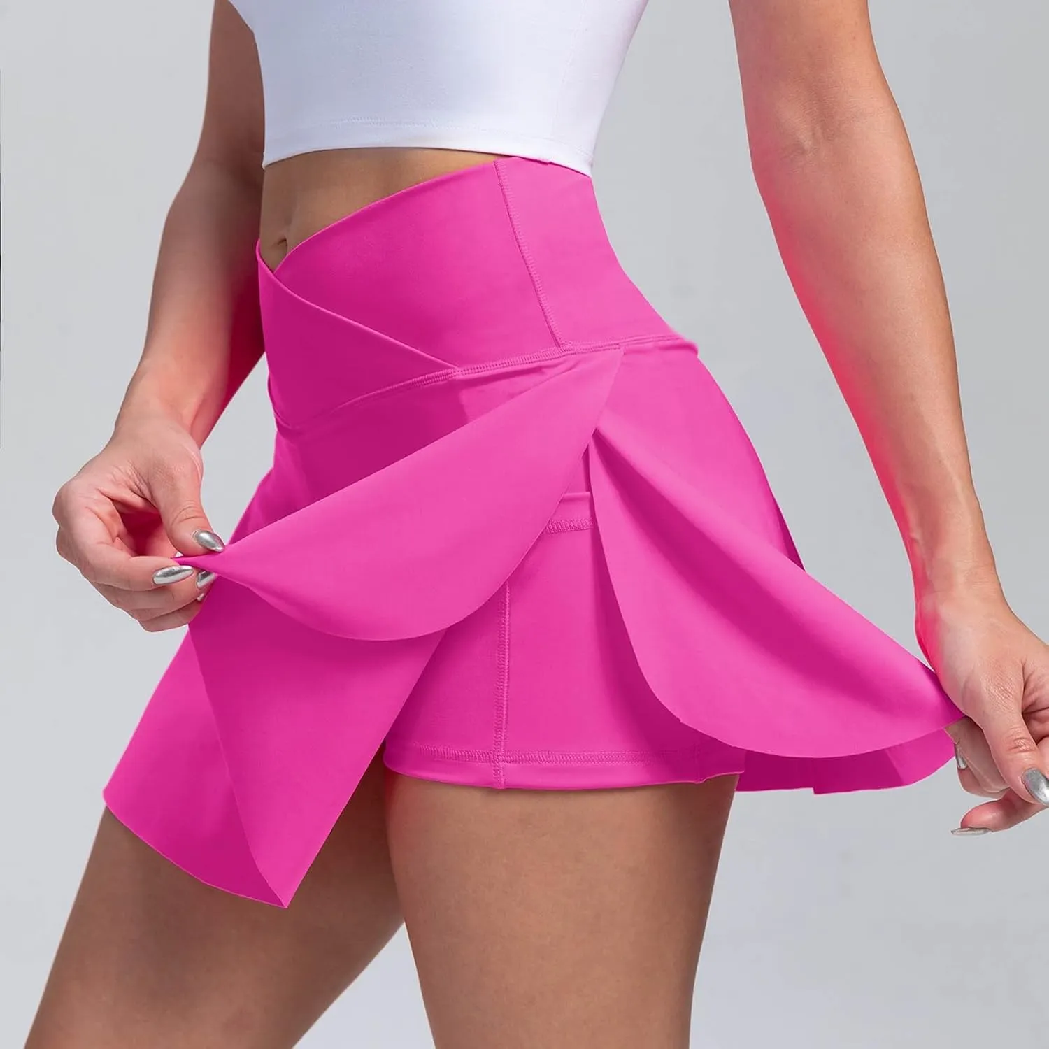 Women Tennis Skirts with Pockets Trendy High Waisted Golf Skirts Athletic Skorts Pleated Mini Skirt Workout Sport Pickleball