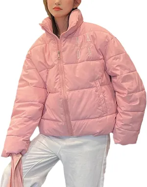 Women Thick Cotton Padded Coat Women Autumn Winter Down Jacekt Stand Collar Long Sleeve Oversize Loose Short Parkas