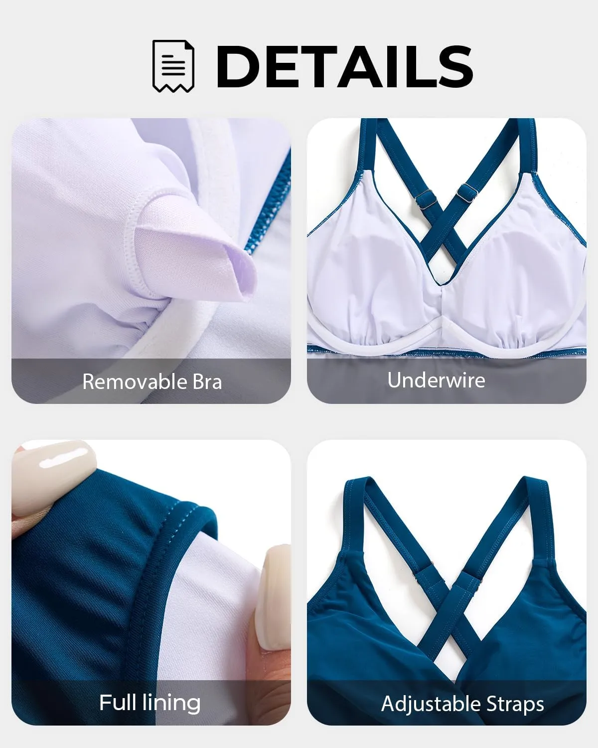 Women Underwire Tankini Top Only - Twist Front V Neck Bathing Suit Swim Top Tummy Control Cross Swimsuit 2025