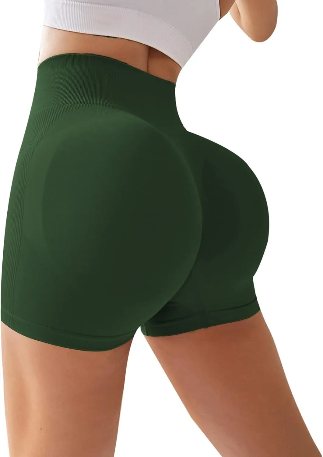 Women Workout Shorts High Waist Seamless Yoga Shorts Scrunch Butt Lifting Gym Shorts Running Booty Biker Shorts