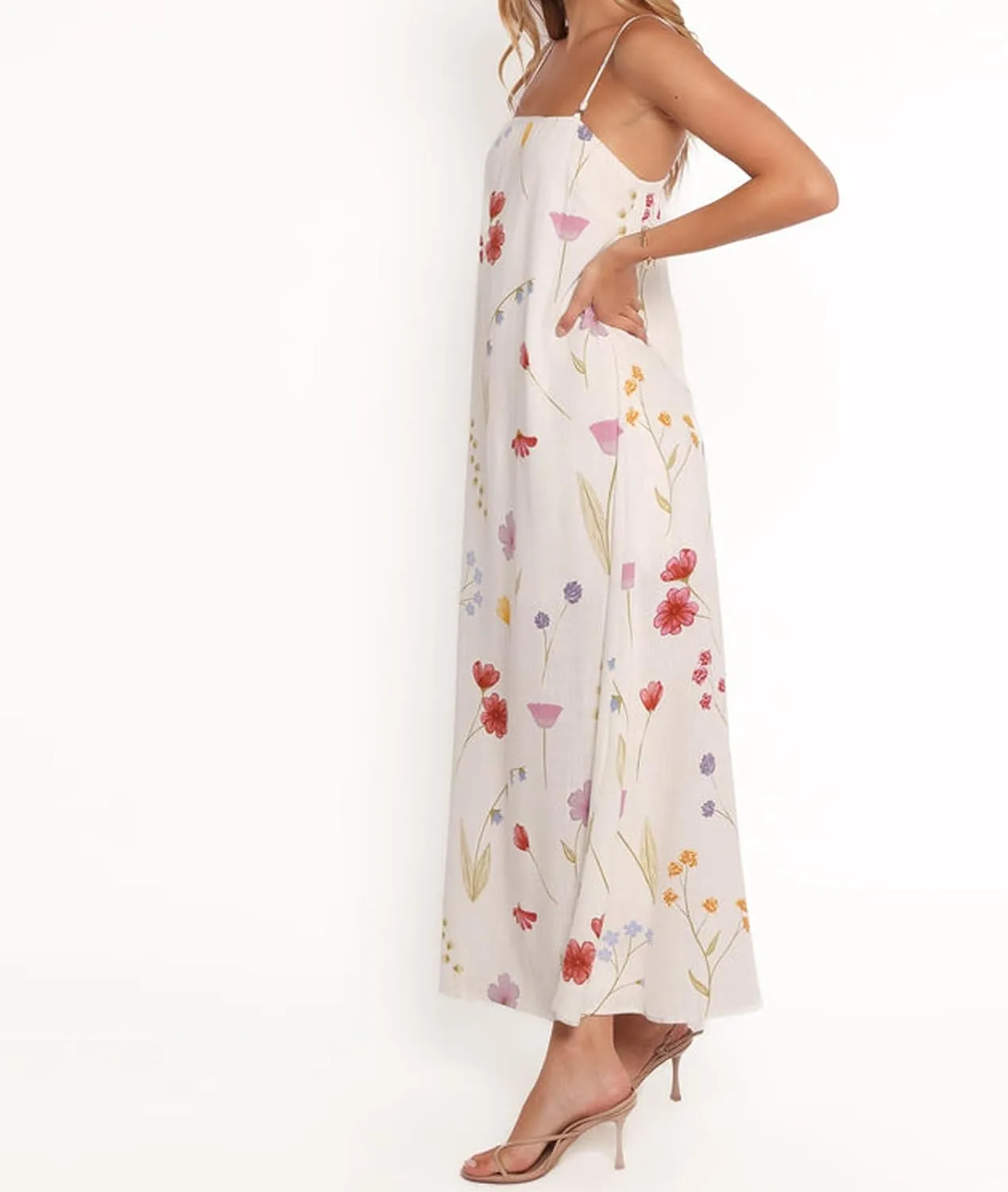 Women Y2k Floral Long Dress Boho Sleeveless Swing Maxi Dress Vintage Spaghetti Strap Aline Dress Cute Beach Sundress