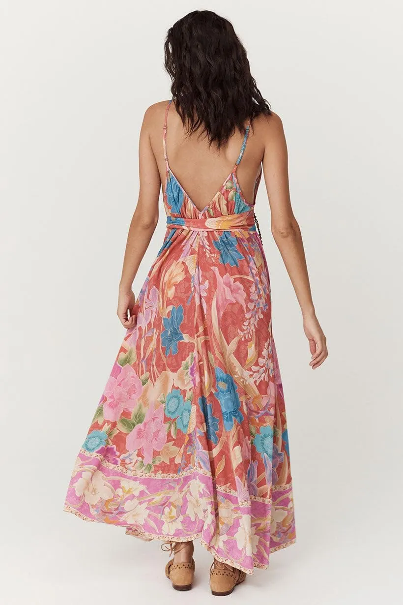 Women Y2k Floral Long Dress Boho Sleeveless Swing Maxi Dress Vintage Spaghetti Strap Aline Dress Cute Beach Sundress