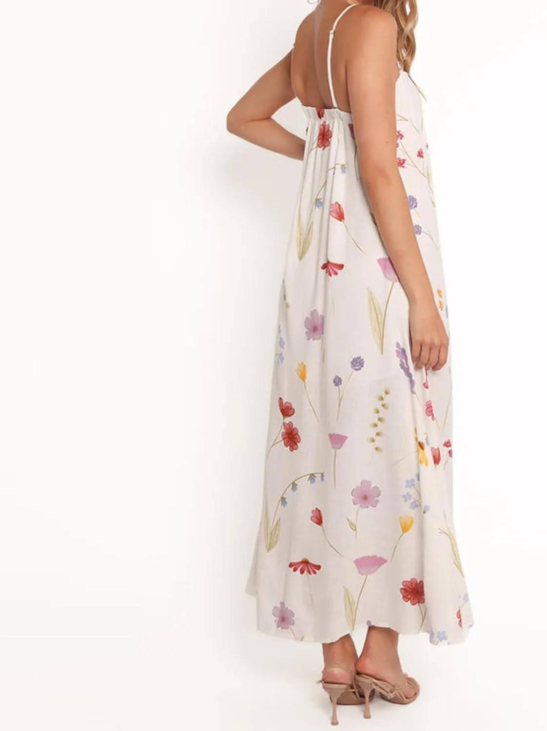 Women Y2k Floral Long Dress Boho Sleeveless Swing Maxi Dress Vintage Spaghetti Strap Aline Dress Cute Beach Sundress
