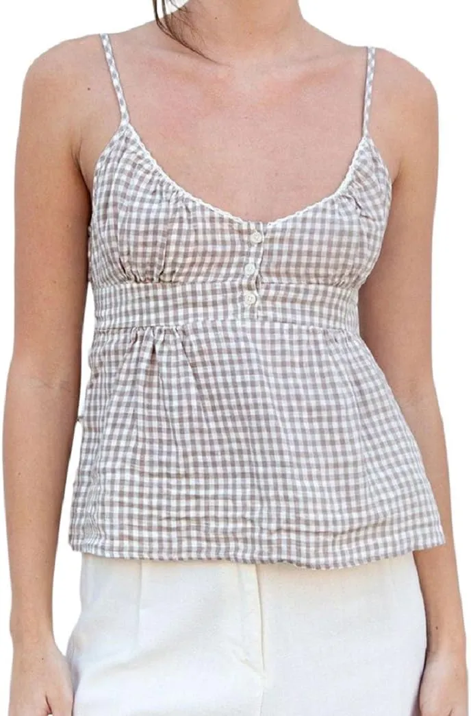 Women Y2k Floral Tank Top Ruffle Babydoll Camisole Sleeveless Smocked Back Peplum Shirt Summer Trendy Cami Tops