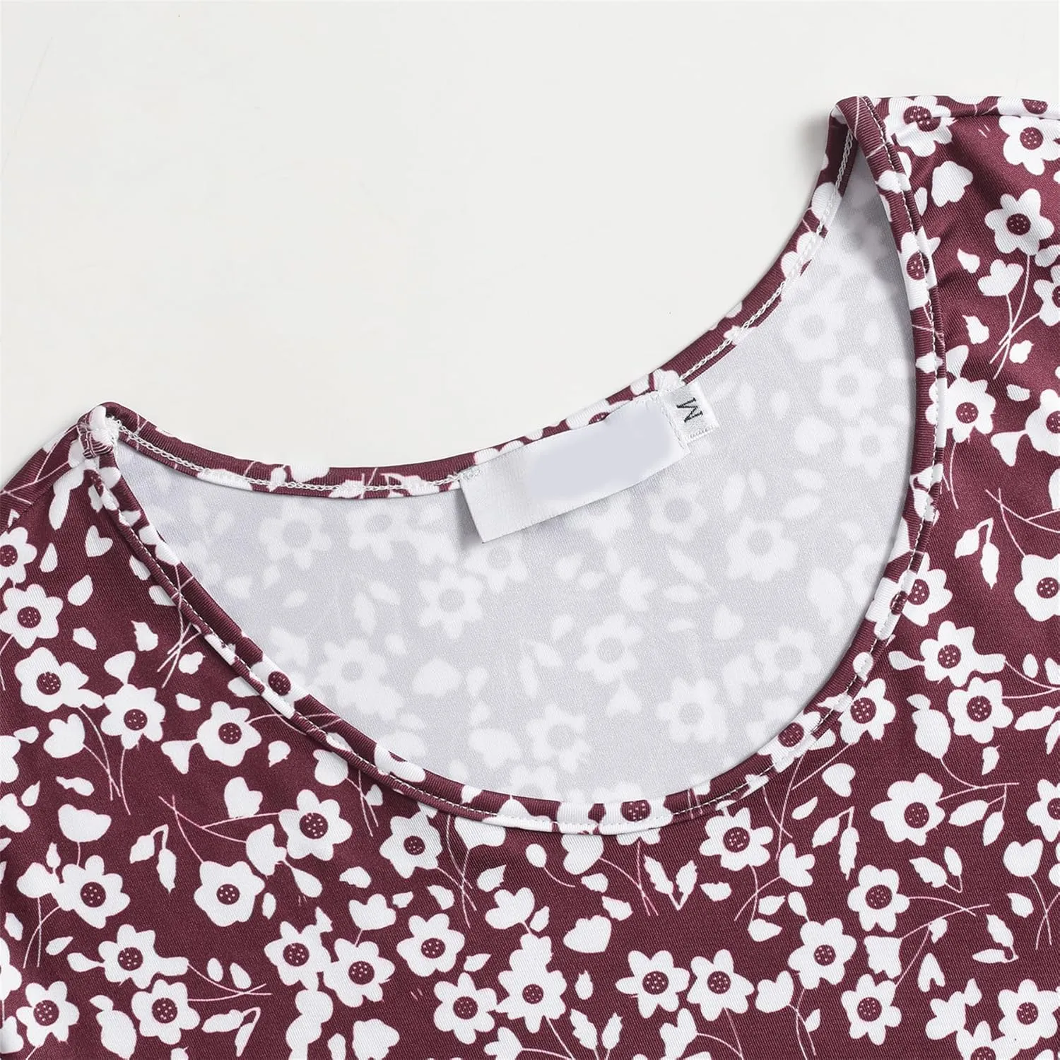Women's 2024 Floral Summer Crew Neck Short Sleeve Ruffle Boho Swing Mini Dresses
