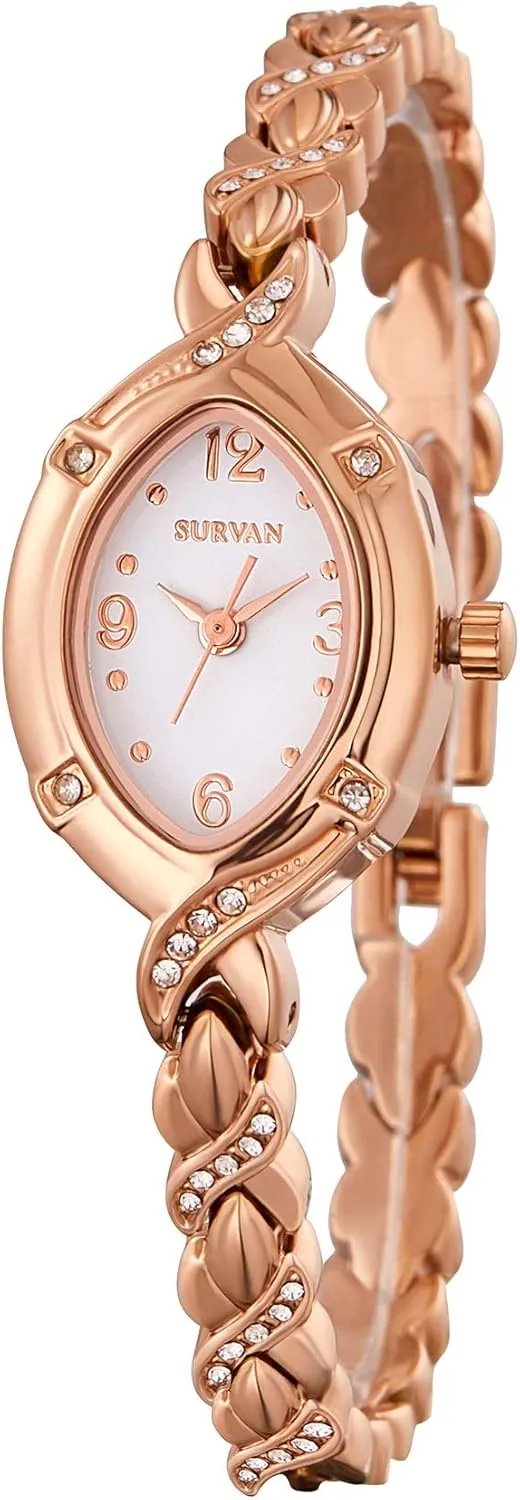 Womens Bracelet Watch, Japanese-Quartz Stainless Steel Watch, Brass Strap Watches for Women