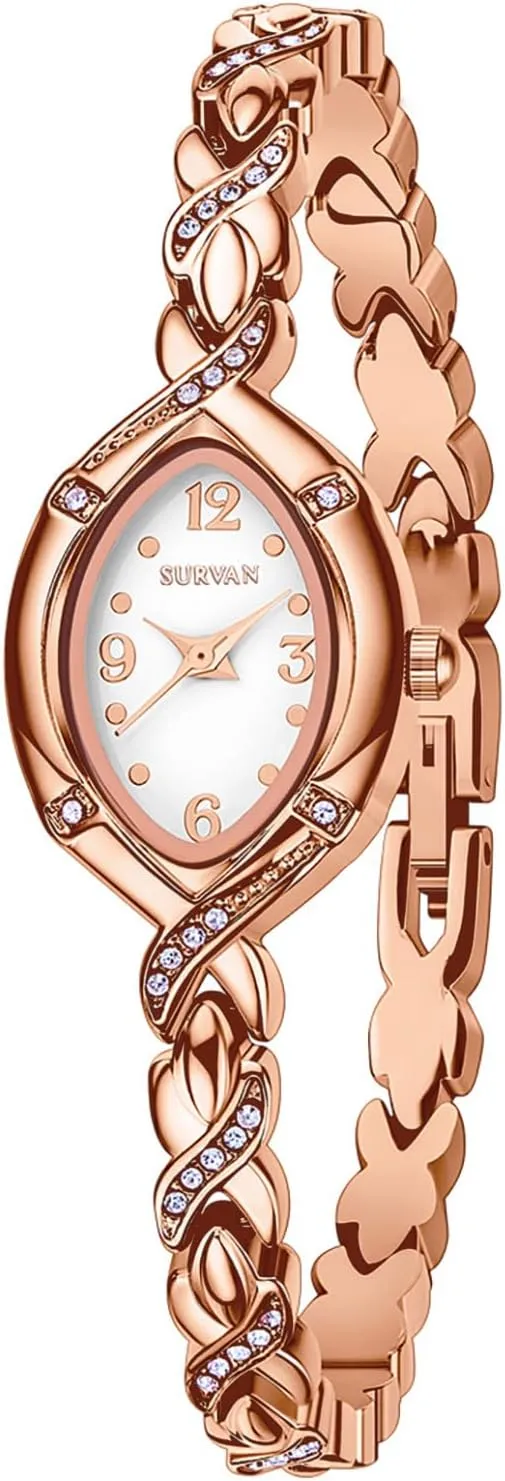 Womens Bracelet Watch, Japanese-Quartz Stainless Steel Watch, Brass Strap Watches for Women