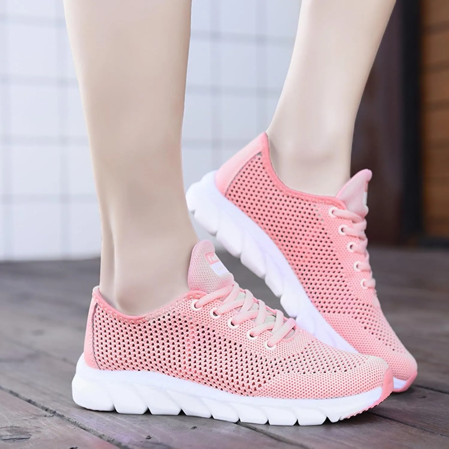 Women's Breathable Elastic Fly Woven Mesh Shoes Fashion Sport Gym Jogging Tennis Sneaker Casual Mountain Shoe