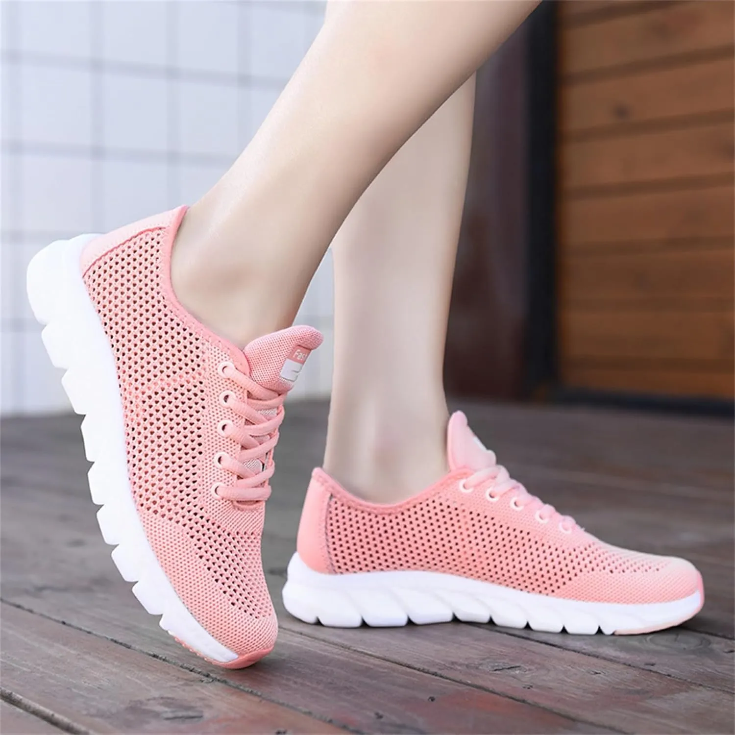 Women's Breathable Elastic Fly Woven Mesh Shoes Fashion Sport Gym Jogging Tennis Sneaker Casual Mountain Shoe