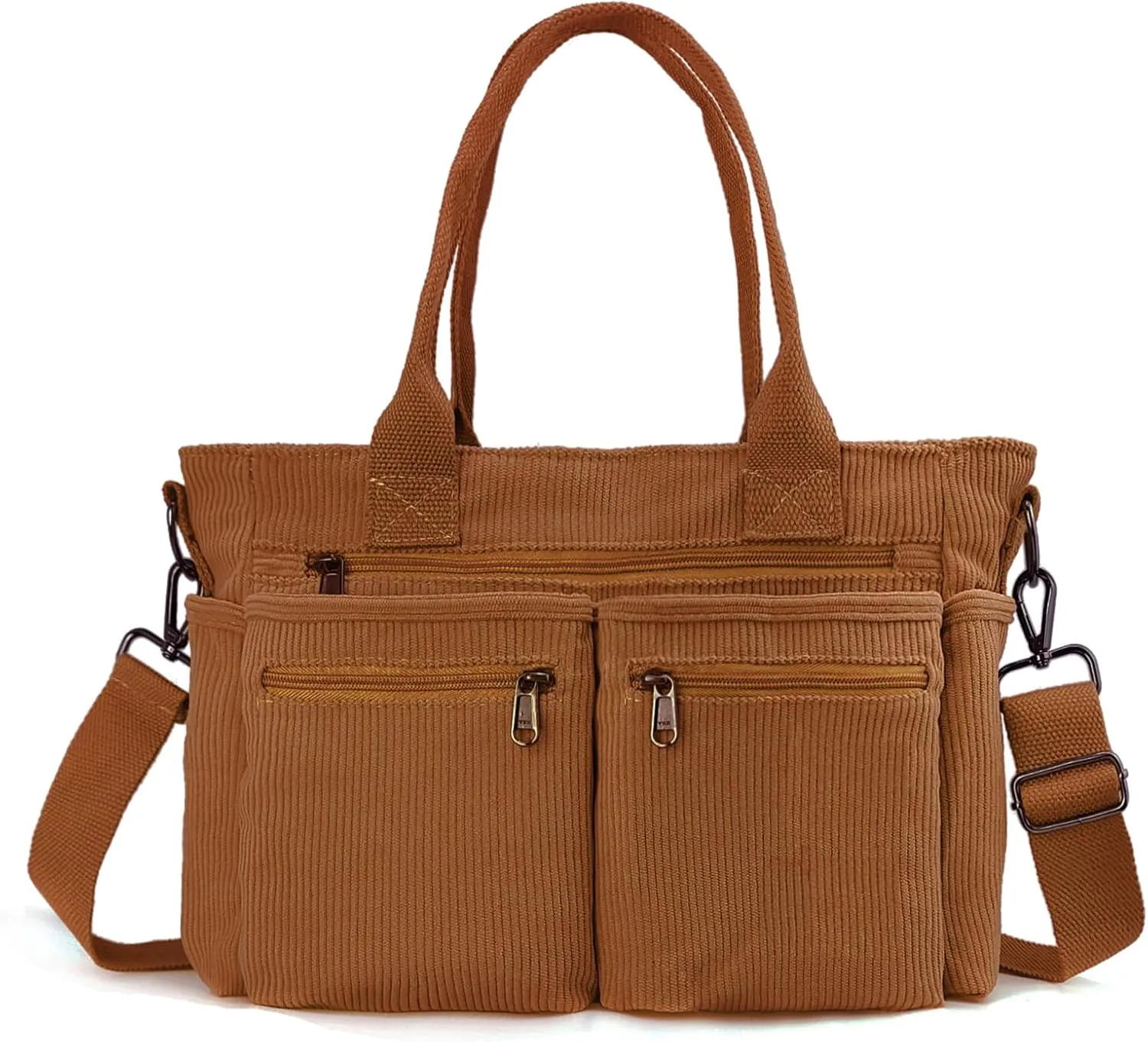 Womens Casual Corduroy Tote Bags with Multiple Pockets Hobo Crossbody Bag Travel Shoulder Bags Cute Purse Handbag