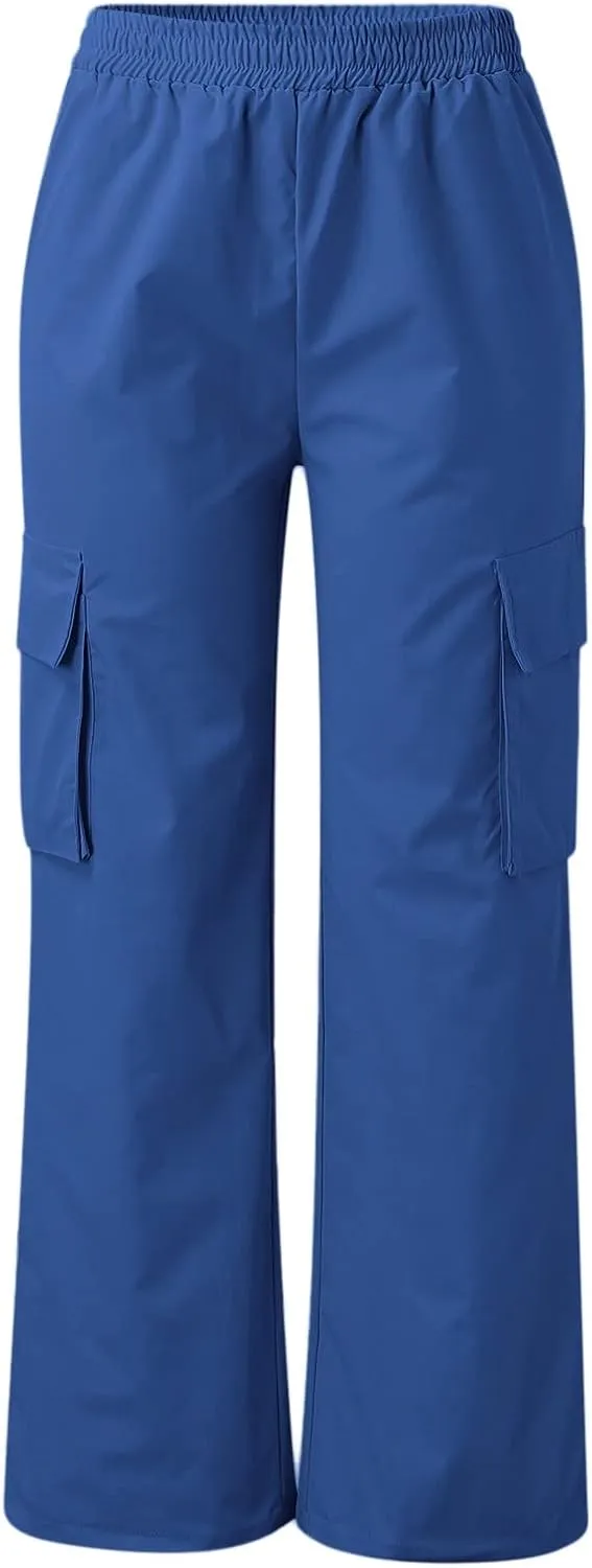 Women's Casual Loose Drawstring Elastic High Waisted Harem Pants Comfy Trousers Wide Leg Cotton Linen Yoga Long Pants