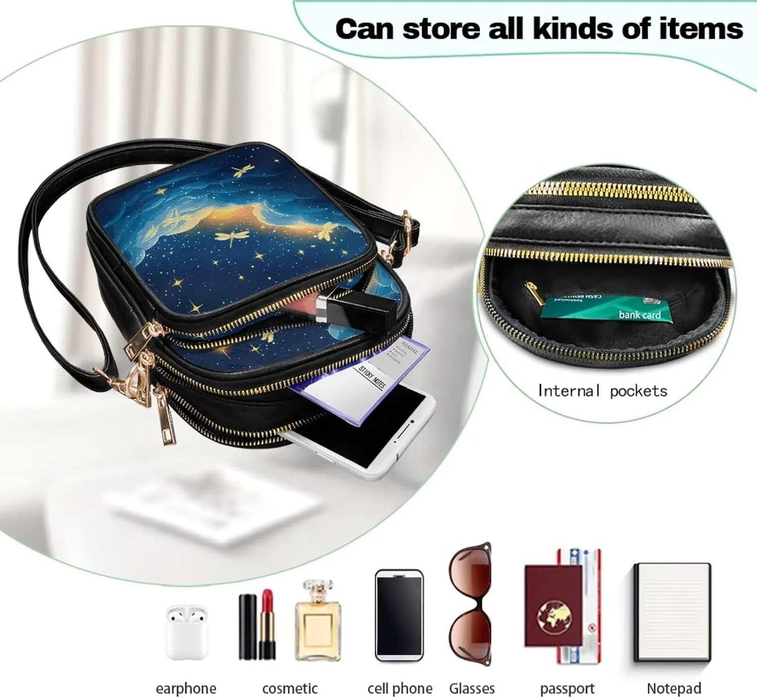 Womens Crossbody Purses with Chain Trendy Shoulder Handbags Large Capacity Travel Purse Over the Shoulder Purses