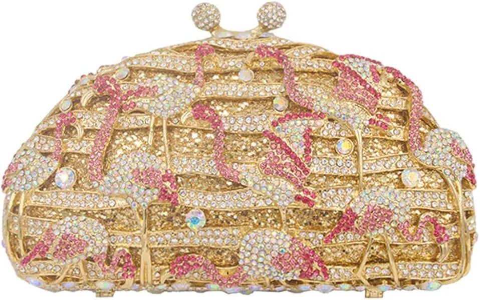 Womens Evening-Bag Chain Rhinestone Wedding Ladies Clutch-Purse Luxury-Handbag