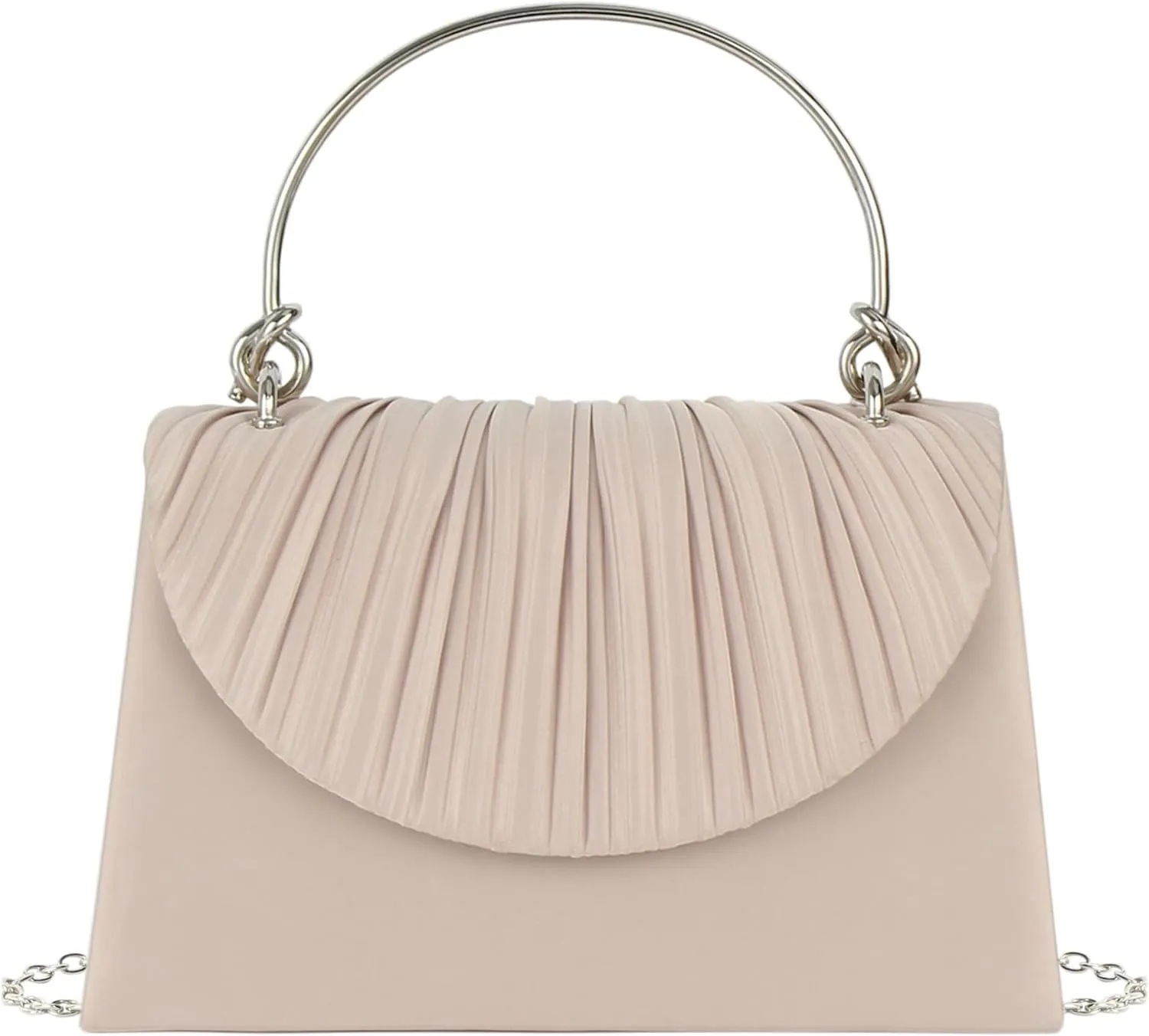 Women's Handbag Mini Top Handle Evening Pleated Flap Crossbody Shoulder Clutch Purse Chain Wedding