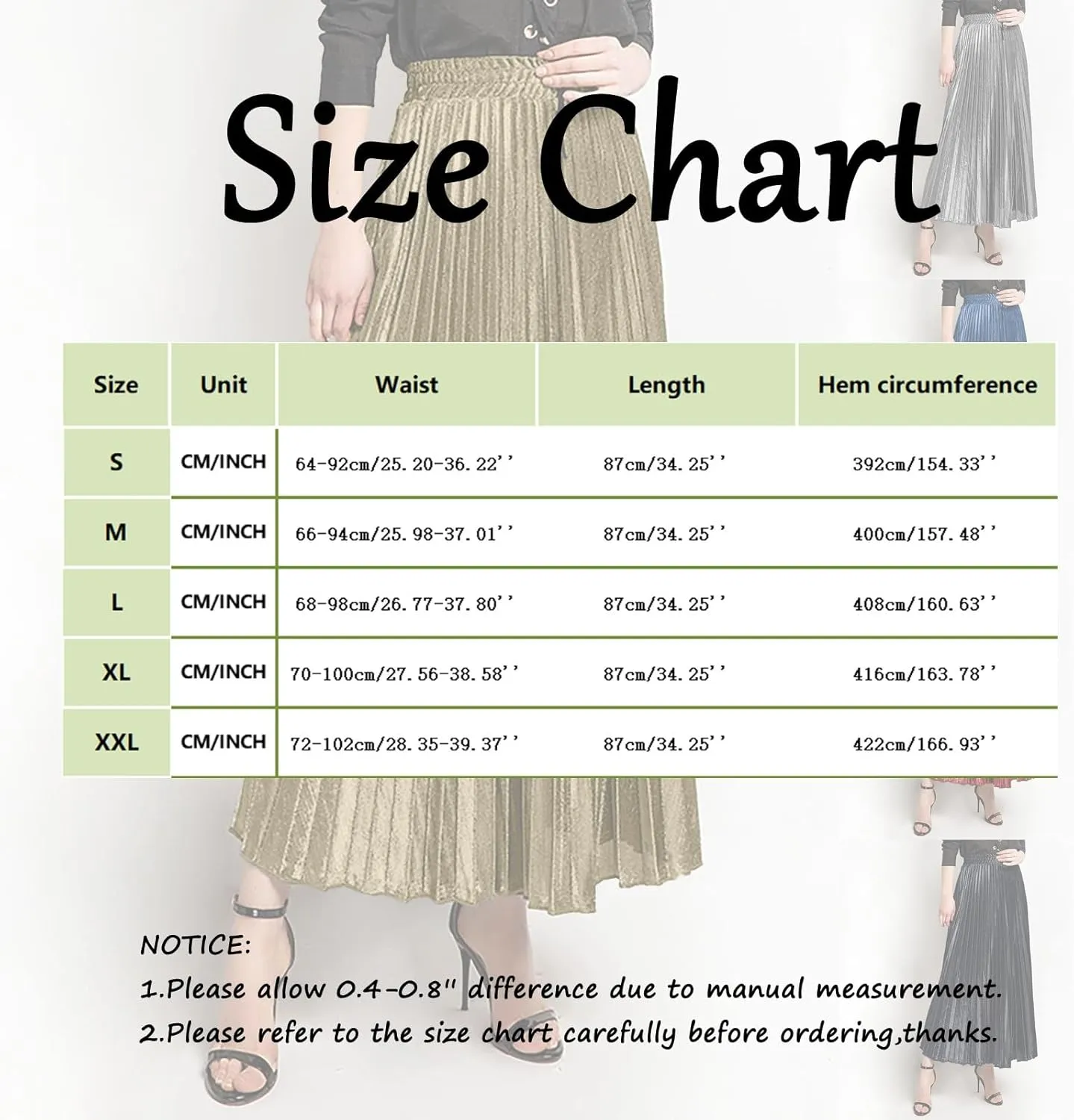 Womens High Elastic Waist Skirt Pleated A Line Swings Midi Velvet Skirts Women's Velvet Pleated Midi Skirt